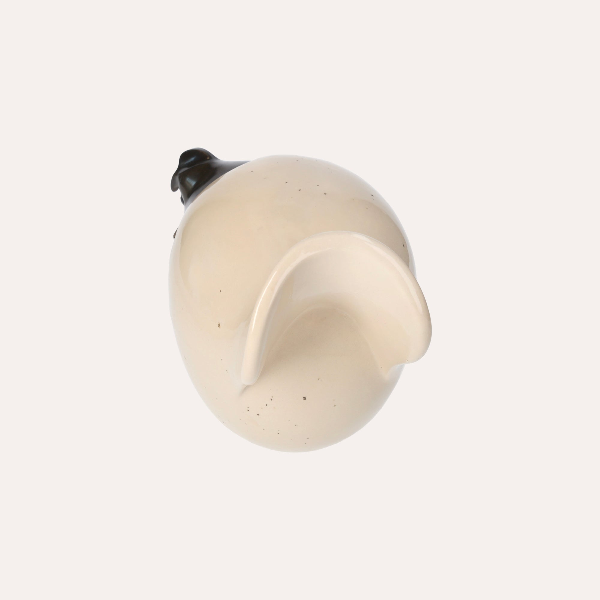 Soprammobile Chioccia In Ceramica Bianco Avorio