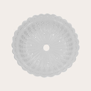 Paralume Rotondo 42 cm in Ceramica Bianca Traforata
