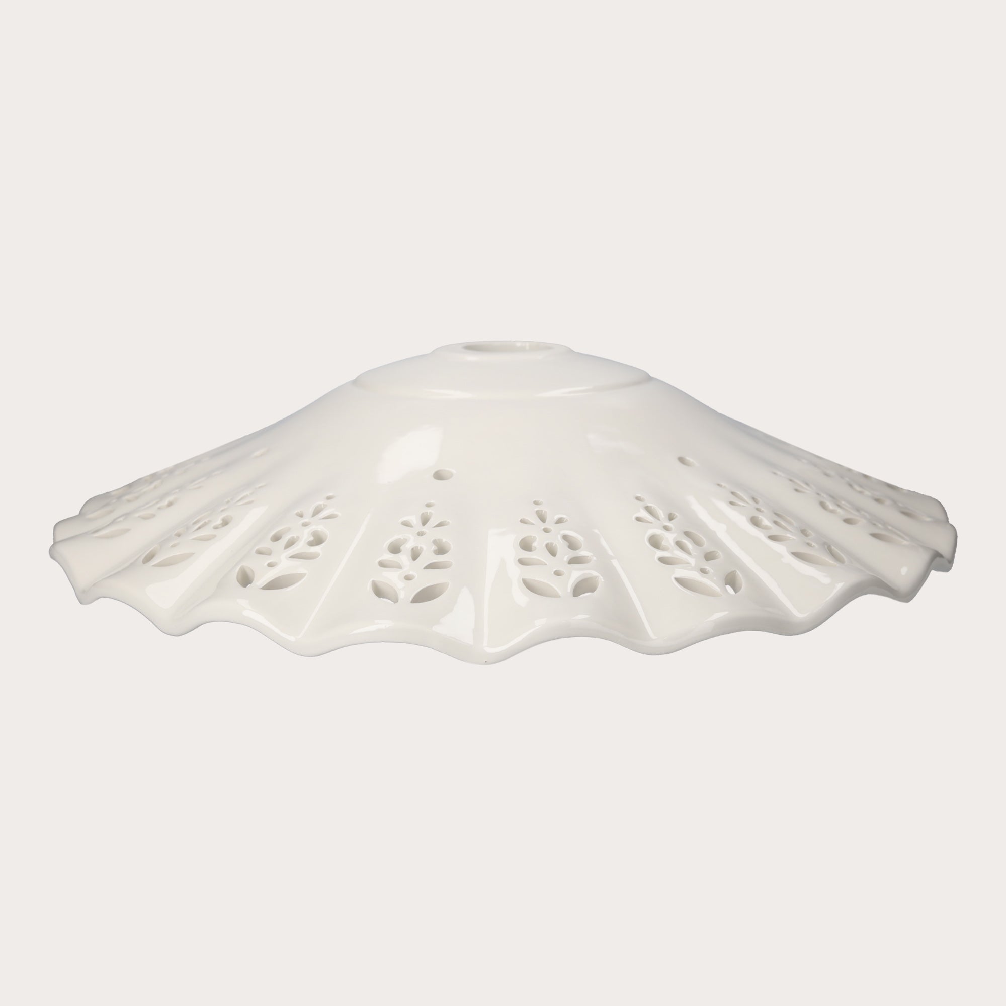 Rustic Perforated White Ceramic Lampshade Ø 43 cm