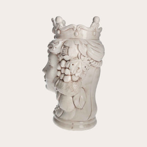 Vaso Testa di Moro Donna in Ceramica Anticata - Artigianato Made in Italy h. 38 cm