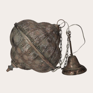 Lampadario Arabesque a Sospensione in Metallo Marrone