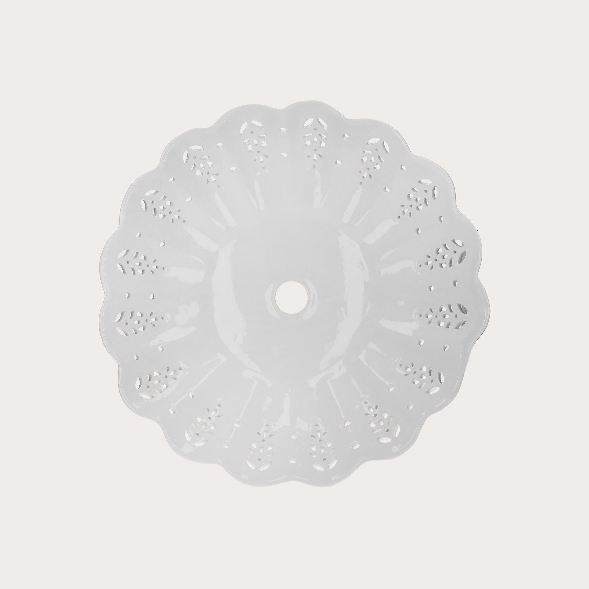 Paralume in Ceramica Bianco Traforato Ø 42 cm