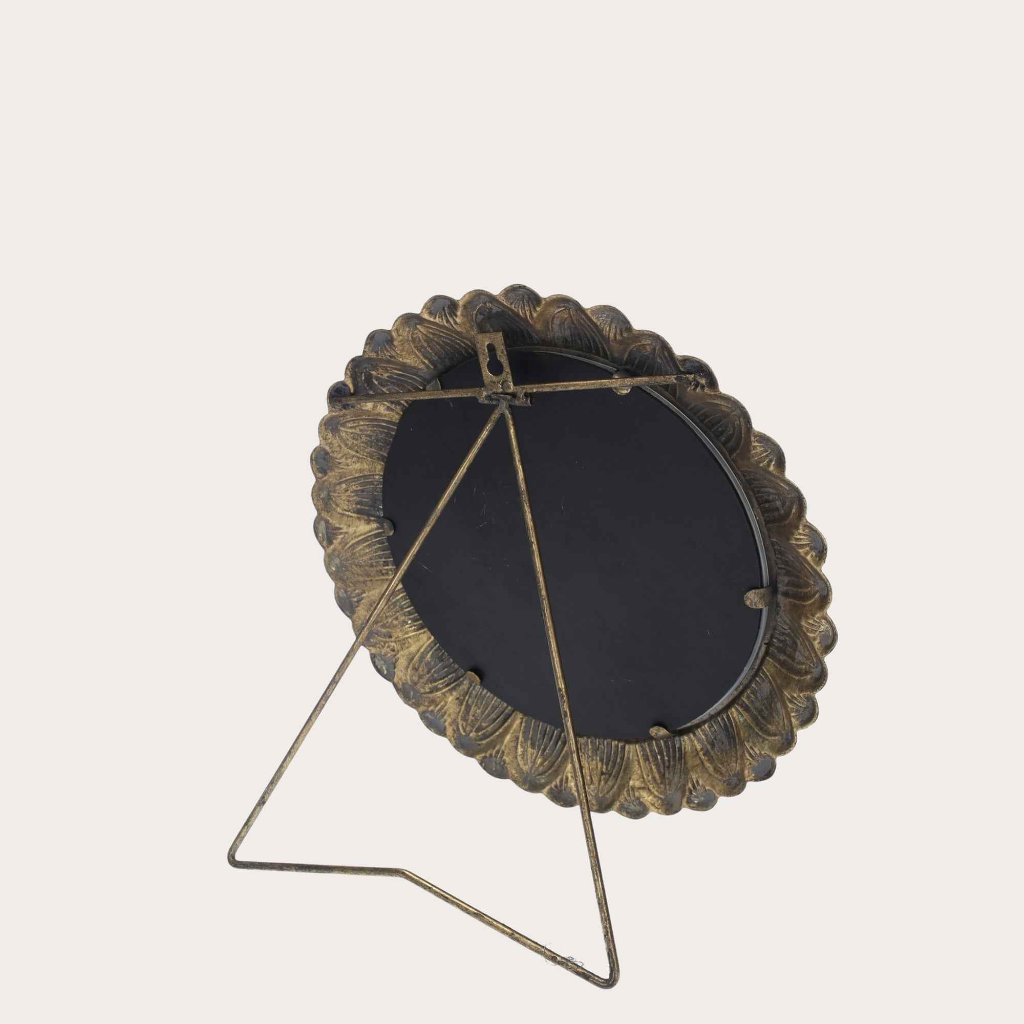 Specchio Rotondo da Appoggio in Stile Vintage Dorato – Decorazione Elegante per Casa