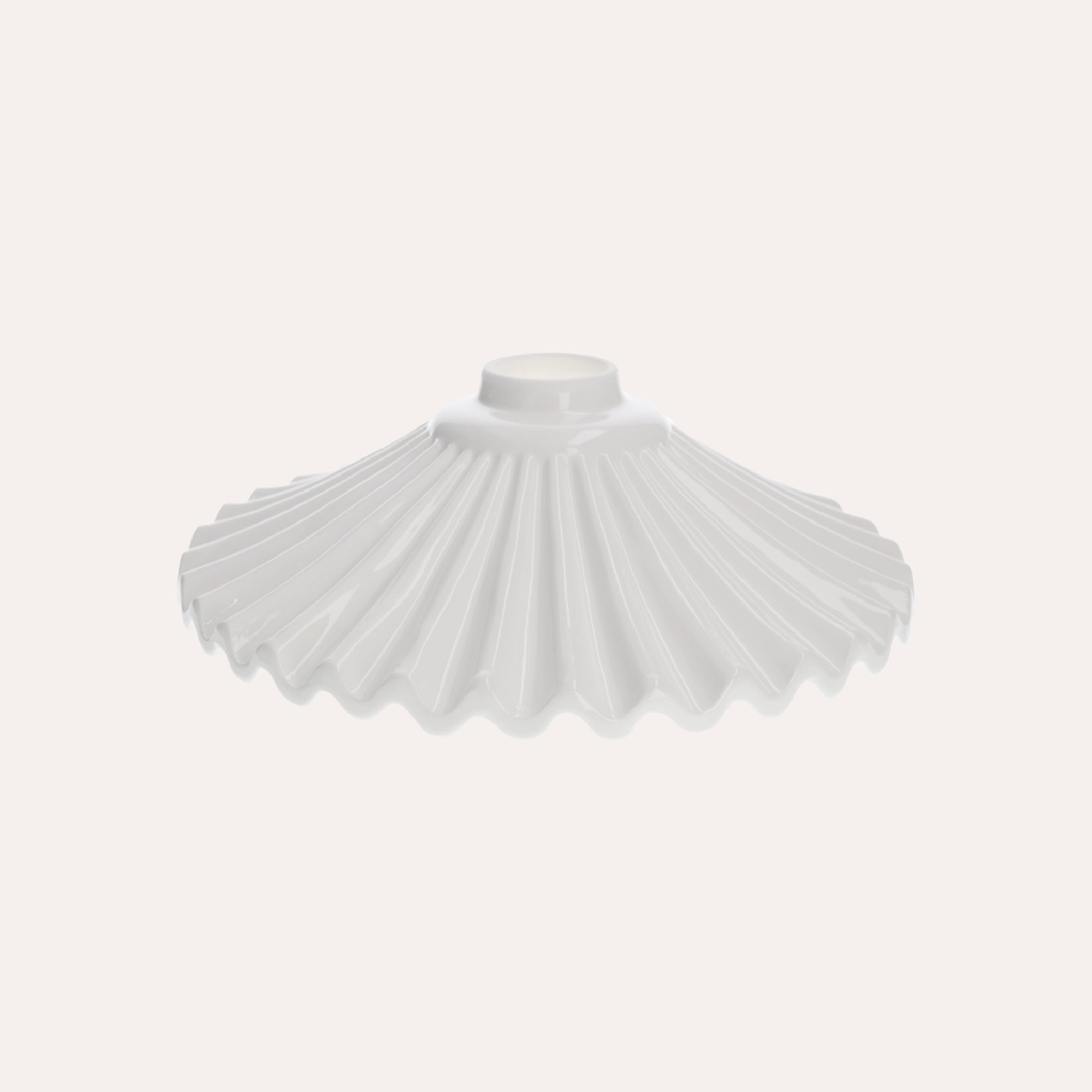 Paralume Rustico Ceramica Ondulata Bianca Ø 30 cm