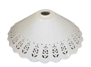 Handcrafted Lampshade in White Ceramic with Openwork d. 40cm