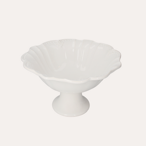 Alzata Coppa in Ceramica Bianca H20xØ32 cm