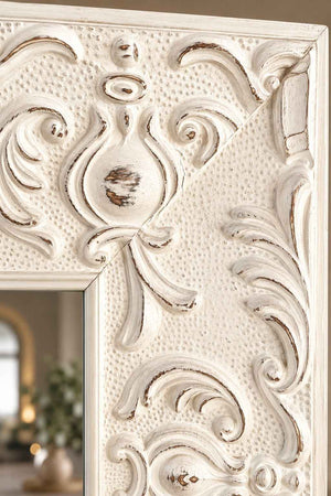 Specchio da Parete Bianco in Legno 60x150 cm