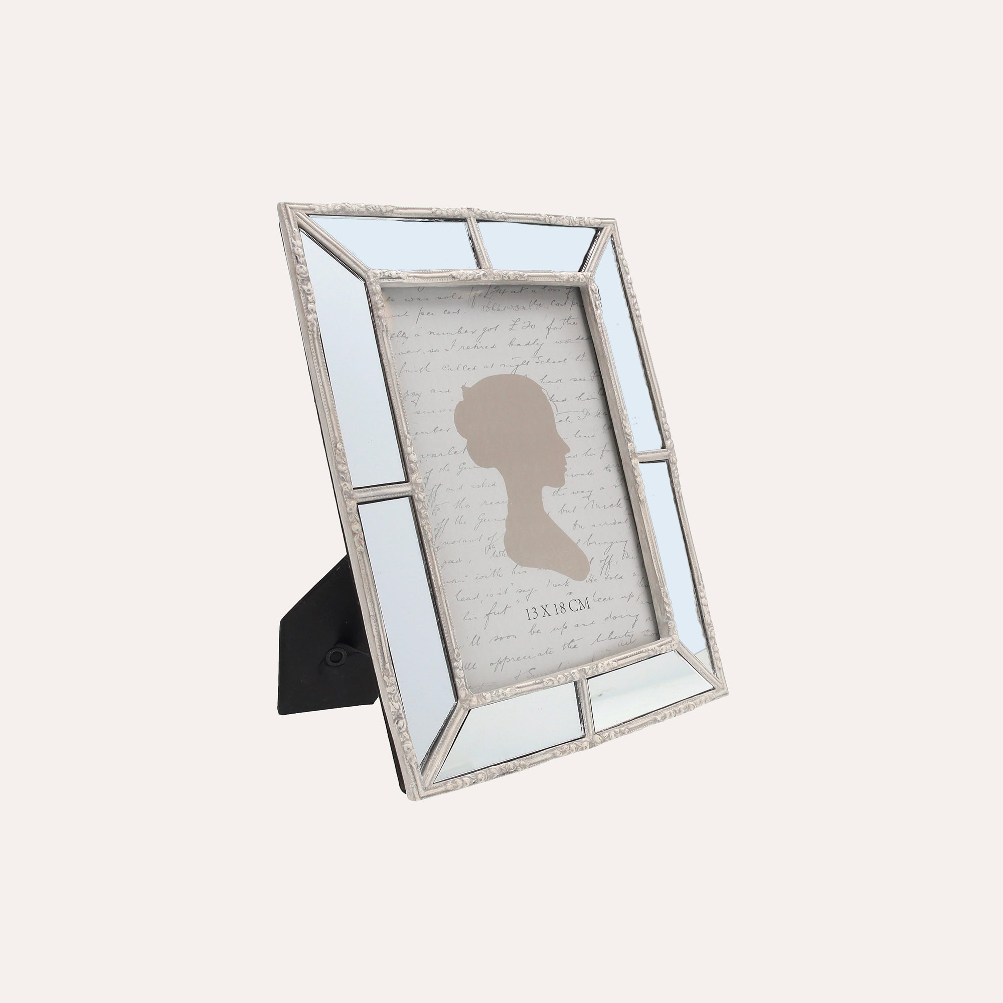 Photo Frame with Mirrored Inserts and White Finish (21x16.5 cm)
