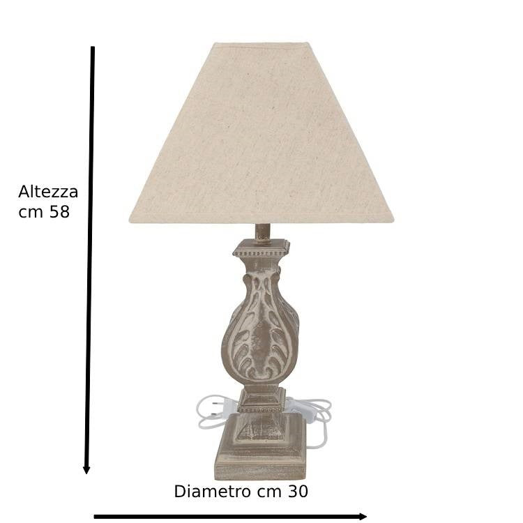 Baroque Table Lamp with Decorative Motif
