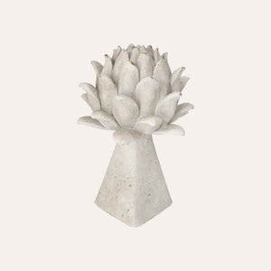 Bocciolo Decorativo Medio con Base Quadra in Resina H30x20 cm – Stile Shabby Chic
