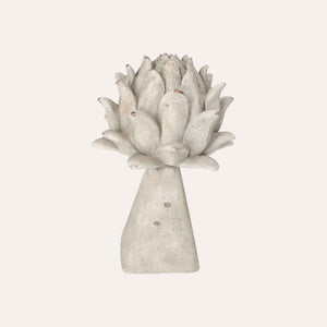 Bocciolo Decorativo Medio con Base Quadra in Resina H30x20 cm – Stile Shabby Chic