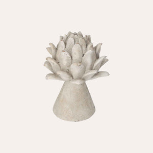 Bocciolo Decorativo Piccolo in Resina Grigio Anticato H22x17 cm – Stile Shabby Chic