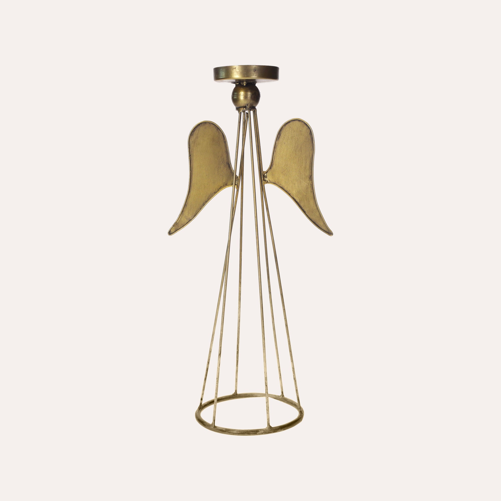 Gold Metal Angel Shaped Candle Holder