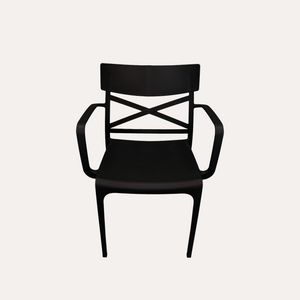 Poltroncina con Braccioli in Polipropilene Nero Opaco 56x60x82 cm