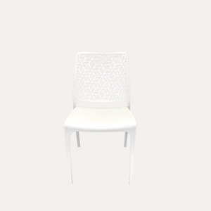 Sedia Traforata in Polipropilene Bianco Opaco 42x42x80 cm