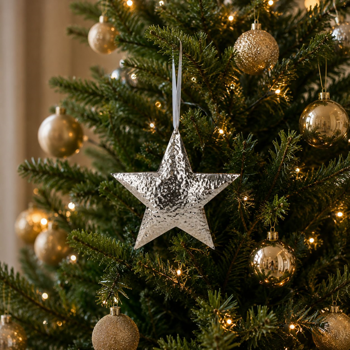 Decoración navideña en forma de estrella de metal Al.25x25x3