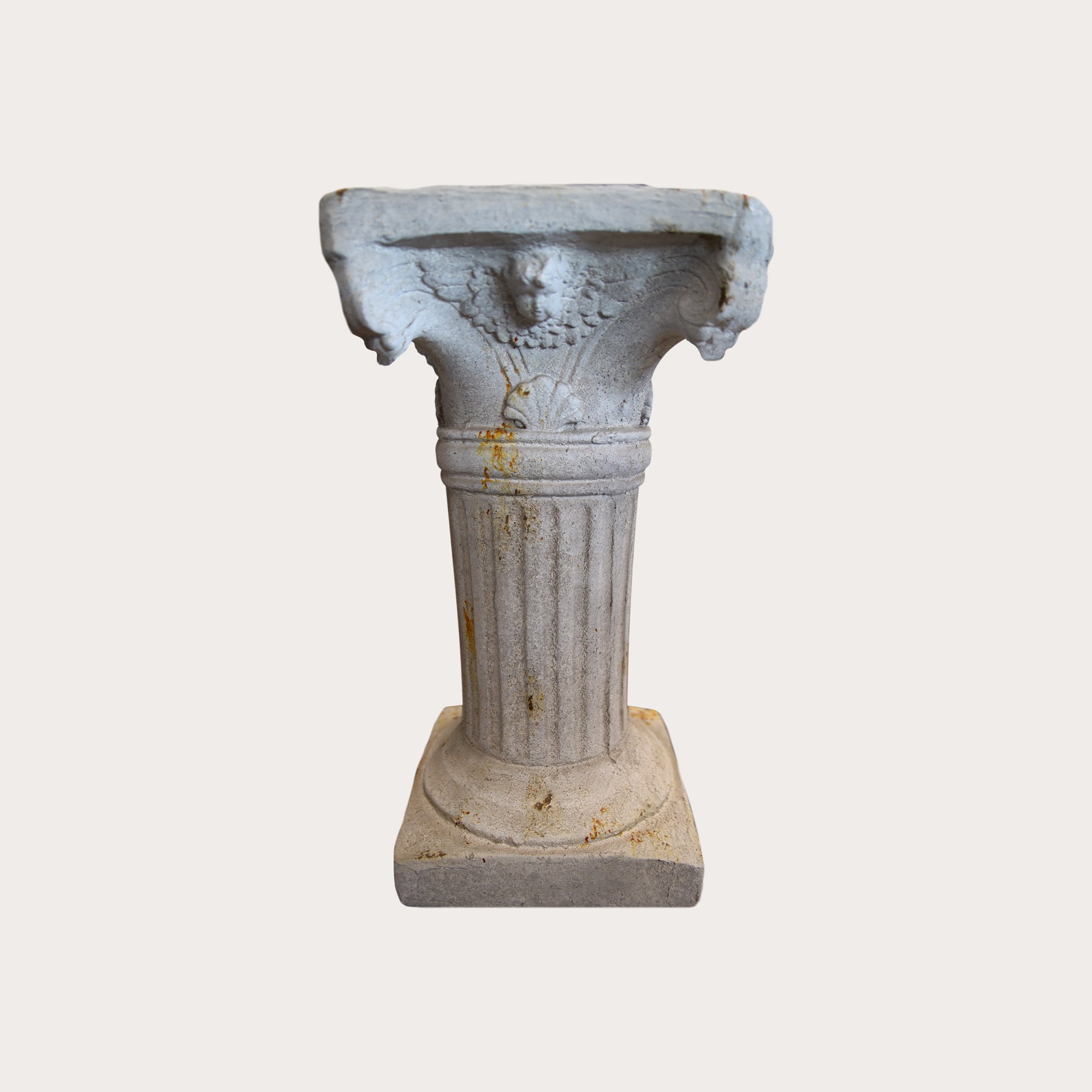 Base Capitello in Resina Bianco Anticato H. 70 cm