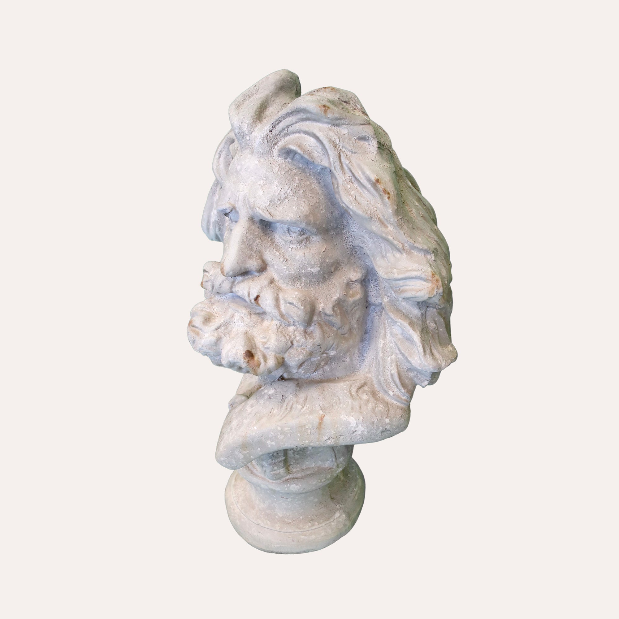Busto Poseidone in Resina Bianca H. 59 cm