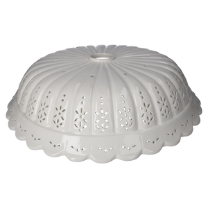 Paralume Rotondo 42 cm in Ceramica Bianca Traforata