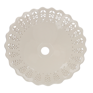 Lampadario a Sospensione in Ceramica Bianca Finitura Lucida - 43 cm