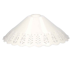 Handcrafted Lampshade in White Ceramic with Openwork d. 40cm