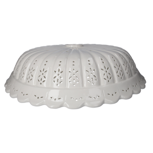 Paralume Rotondo 42 cm in Ceramica Bianca Traforata