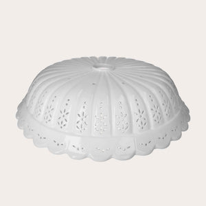 Paralume Rotondo 42 cm in Ceramica Bianca Traforata