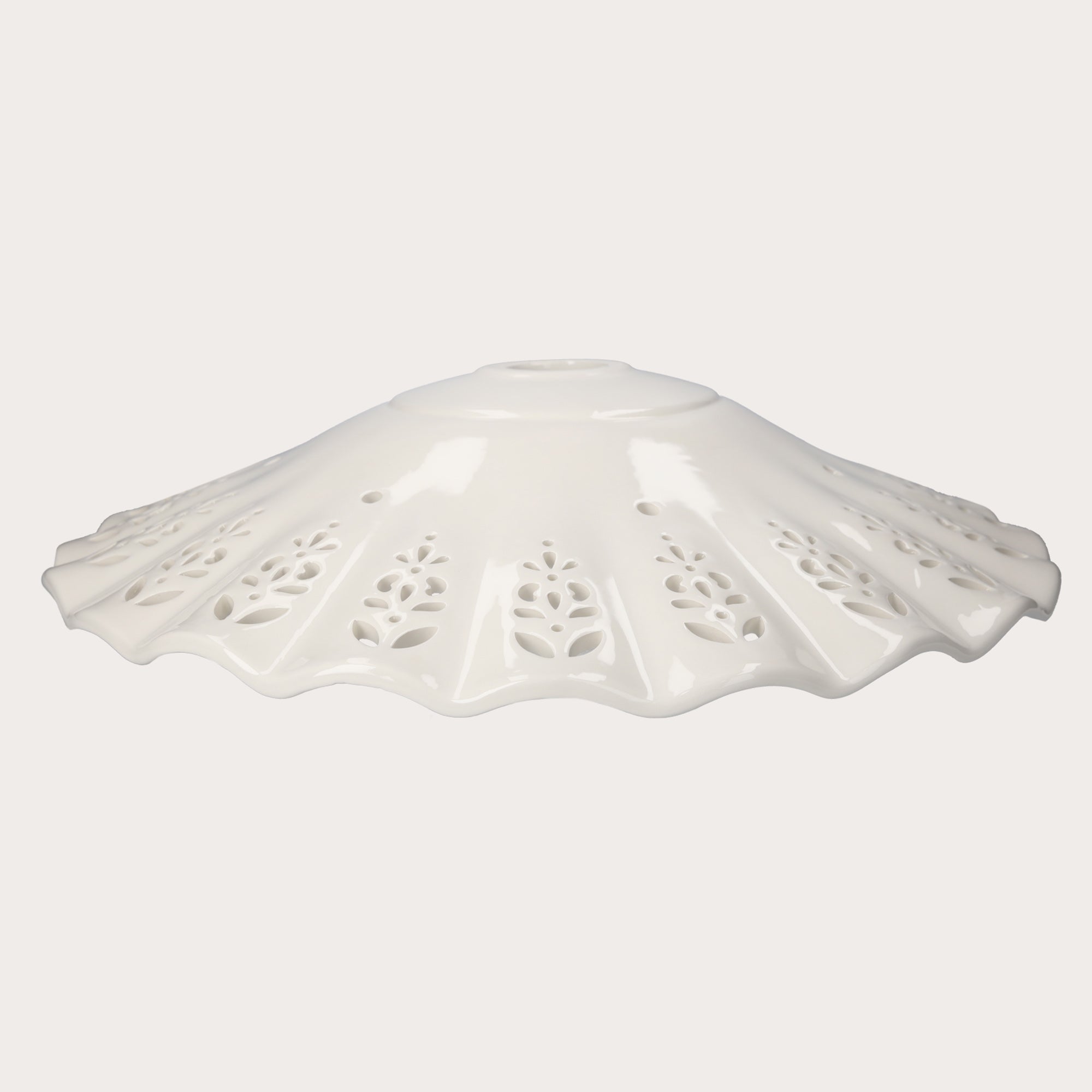 Rustic Perforated White Ceramic Lampshade Ø 43 cm