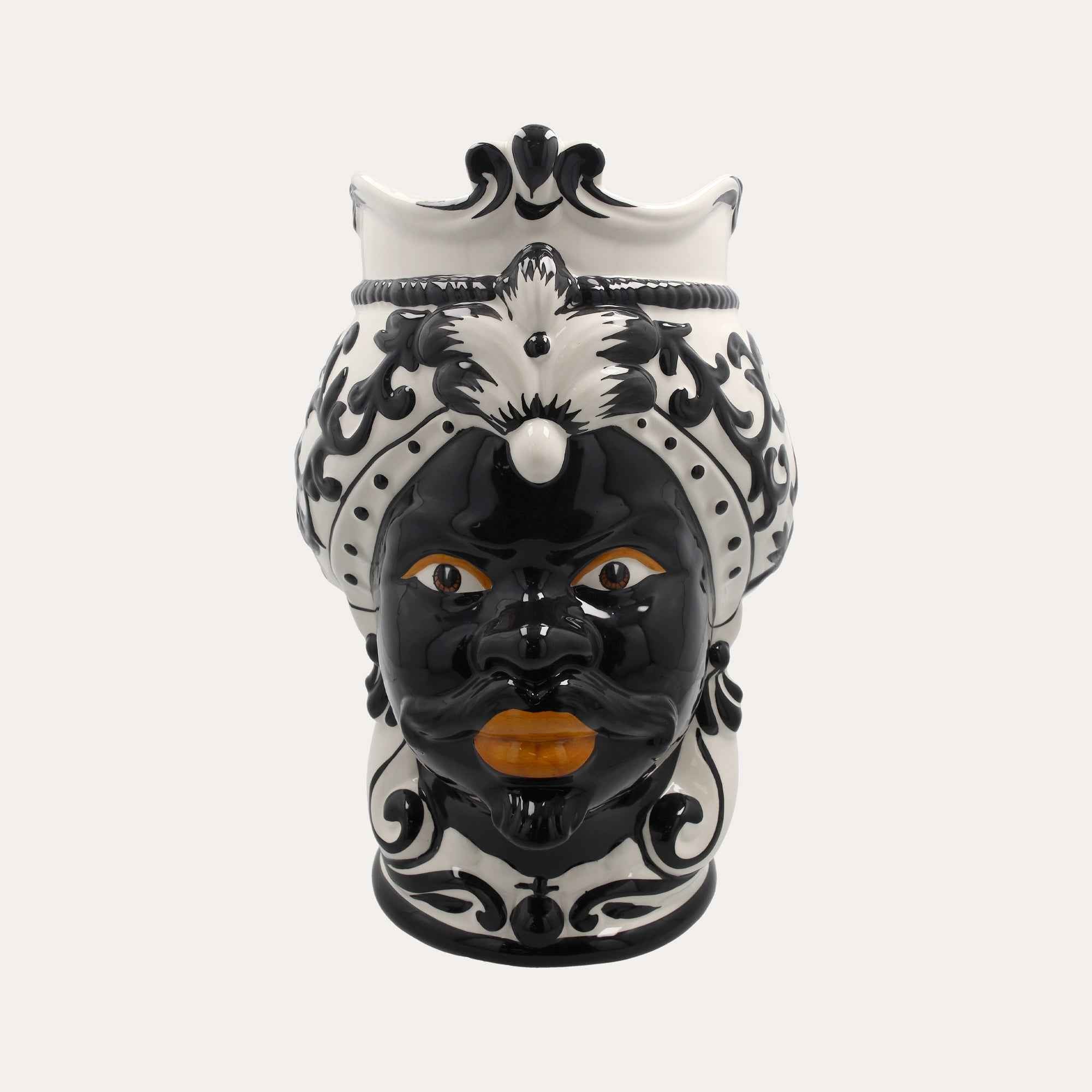 Vaso Testa di Moro Donna Grande in Ceramica – Artigianato Made in Italy h. 47 cm