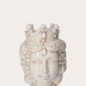 Vaso Testa di Moro Donna in Ceramica Anticata - Artigianato Made in Italy h. 38 cm