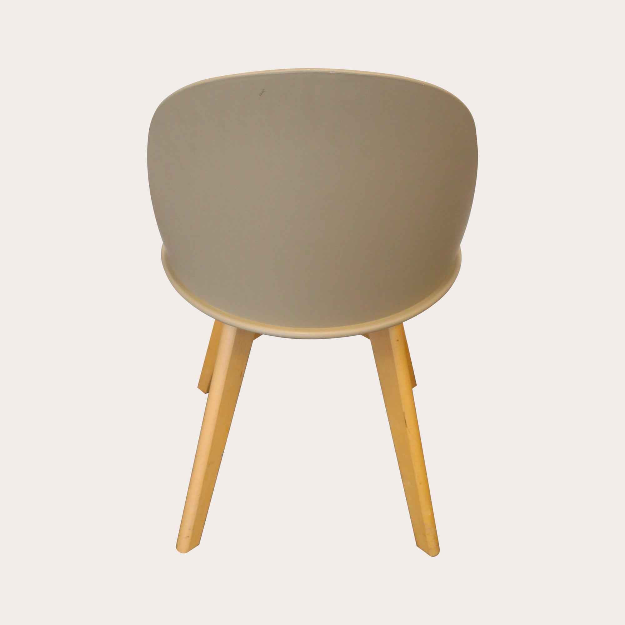Set di 2 Sedie in Ecopelle Beige con Gambe in Legno