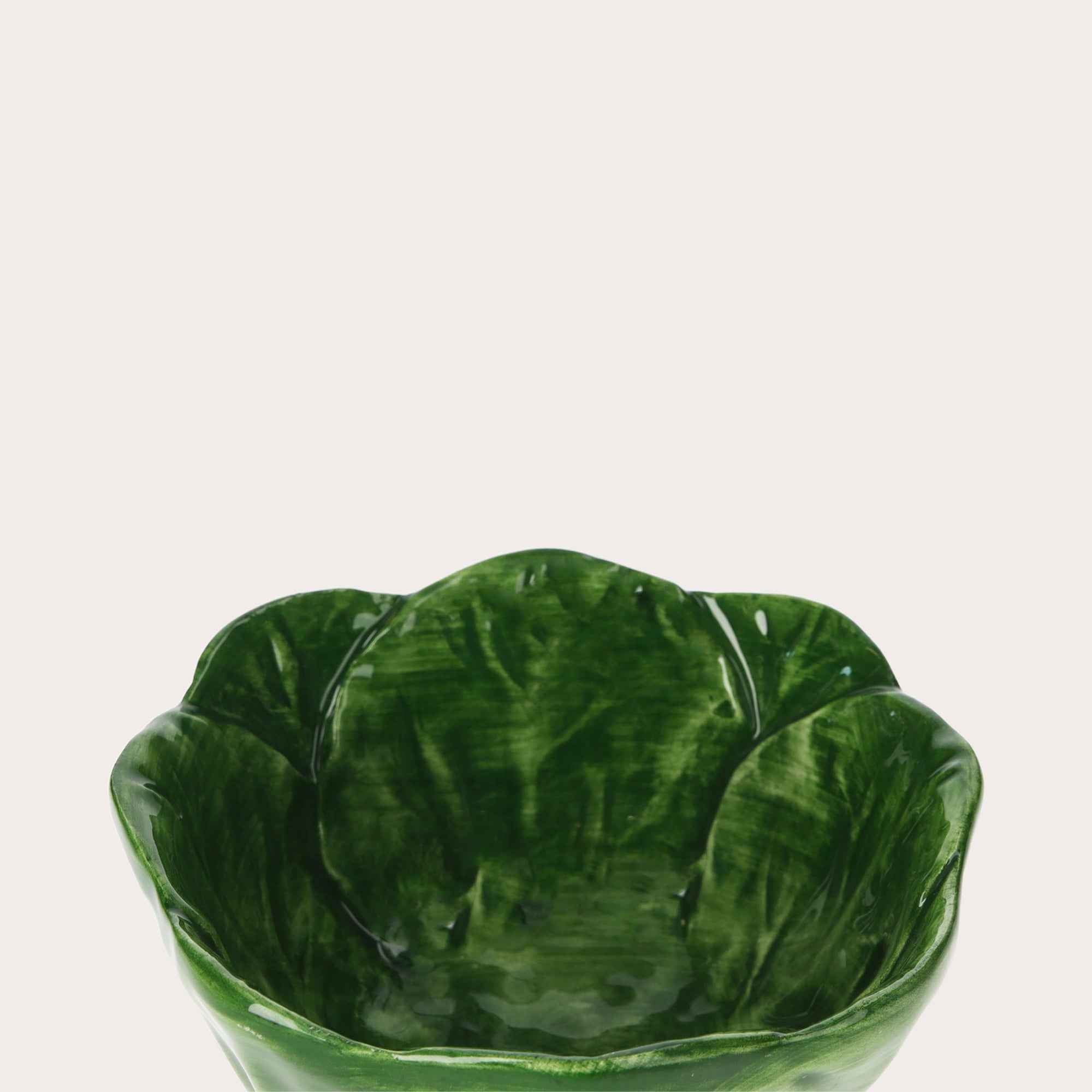 Set 4 Coppette in Ceramica Verde decorate a mano Made in Italy – Design Foglia