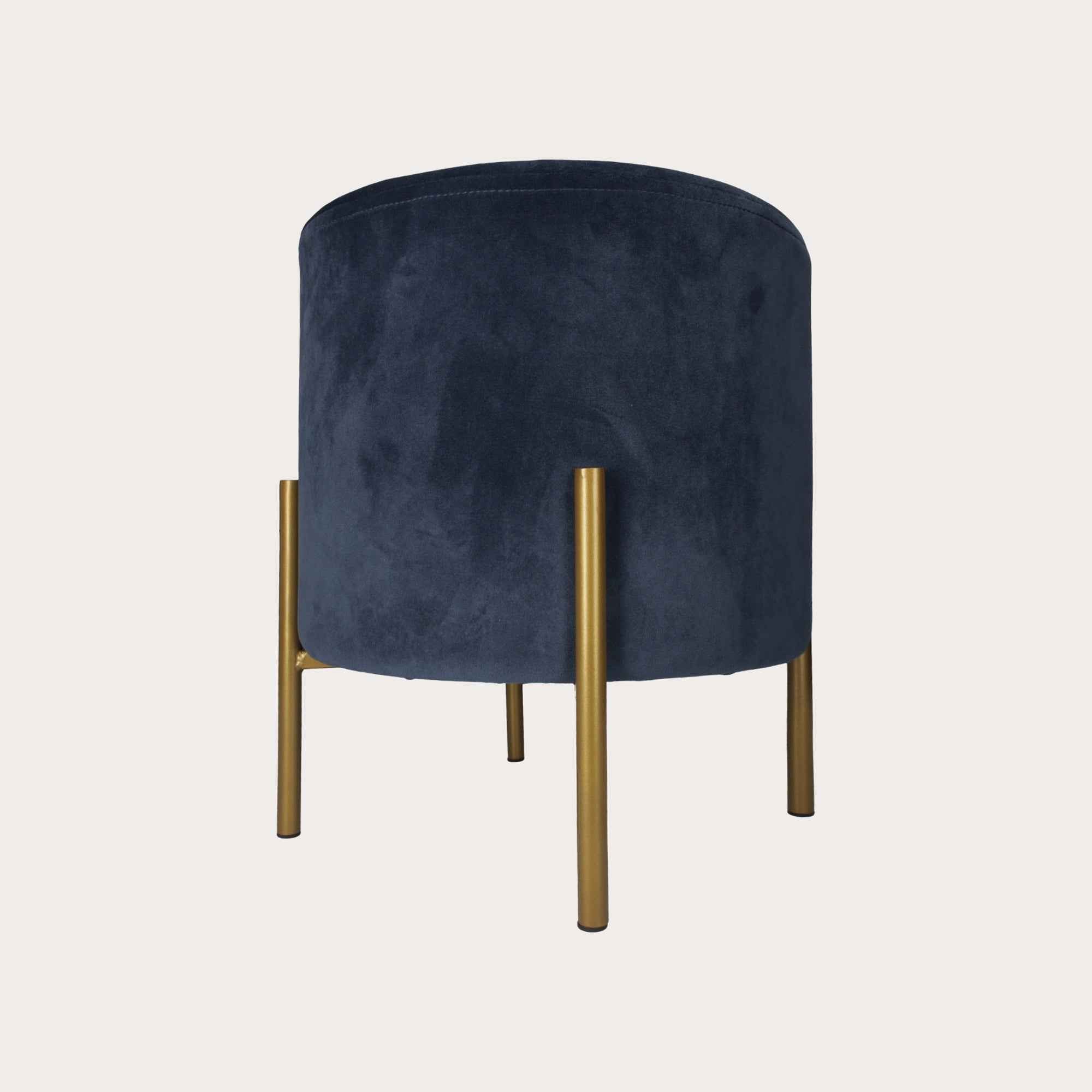 Pouf Rotondo Blu in Velluto