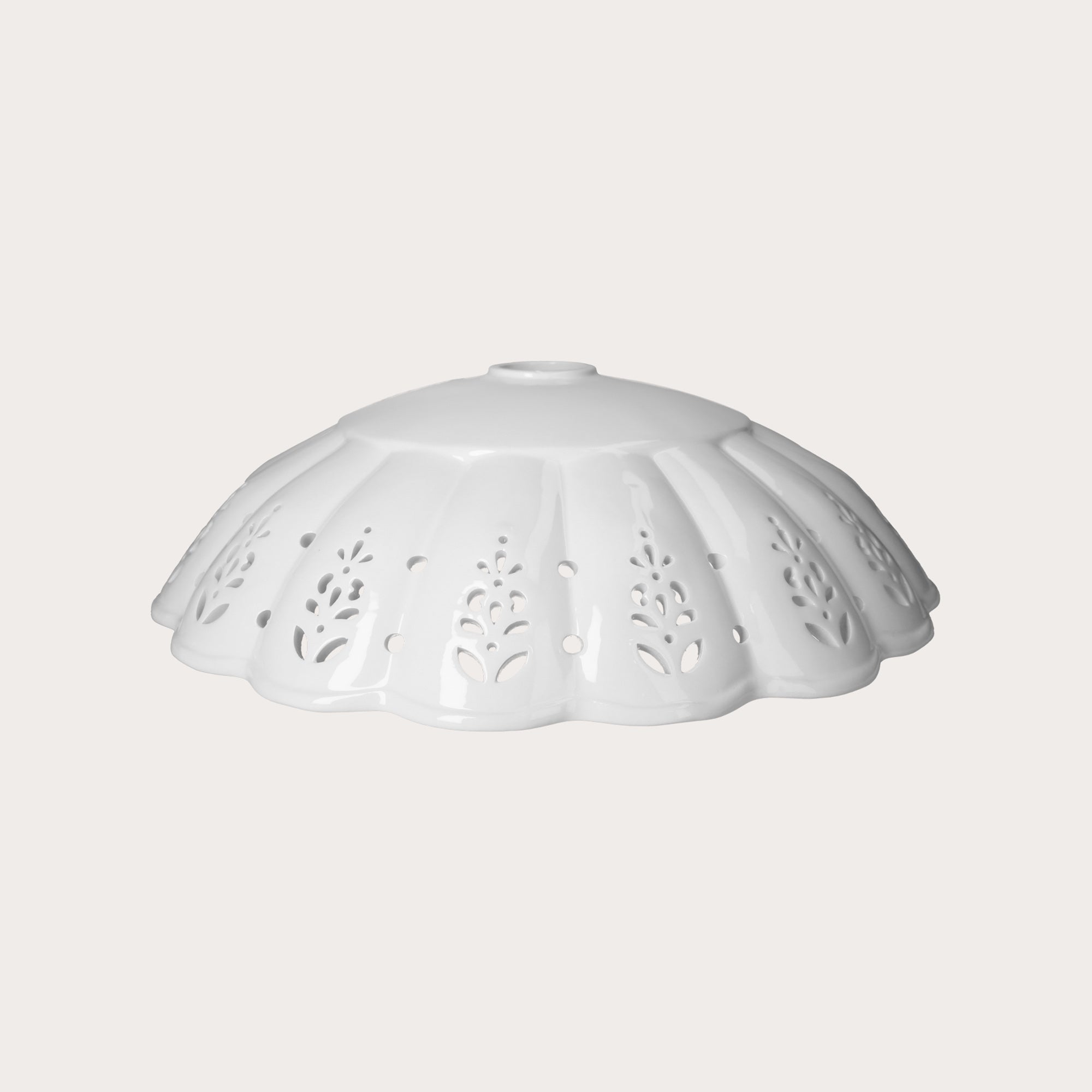 Paralume in Ceramica Bianco Traforato Ø 42 cm