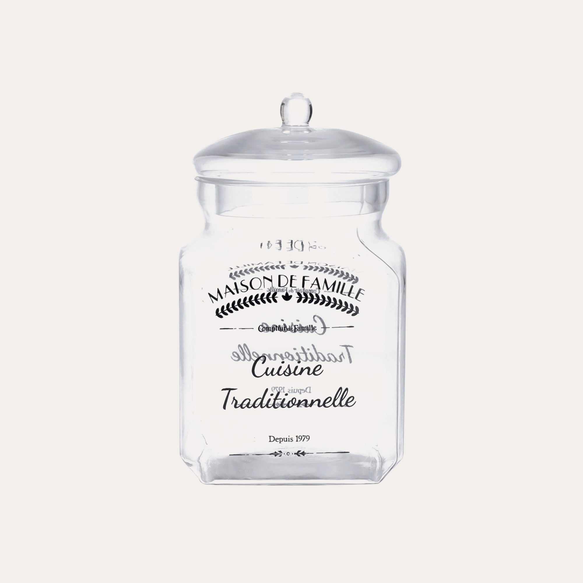 Glass Jars with Lid and French Writing