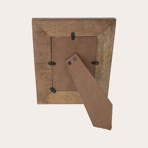 Cornice Portafoto Floreale Intagliata a Mano in Legno