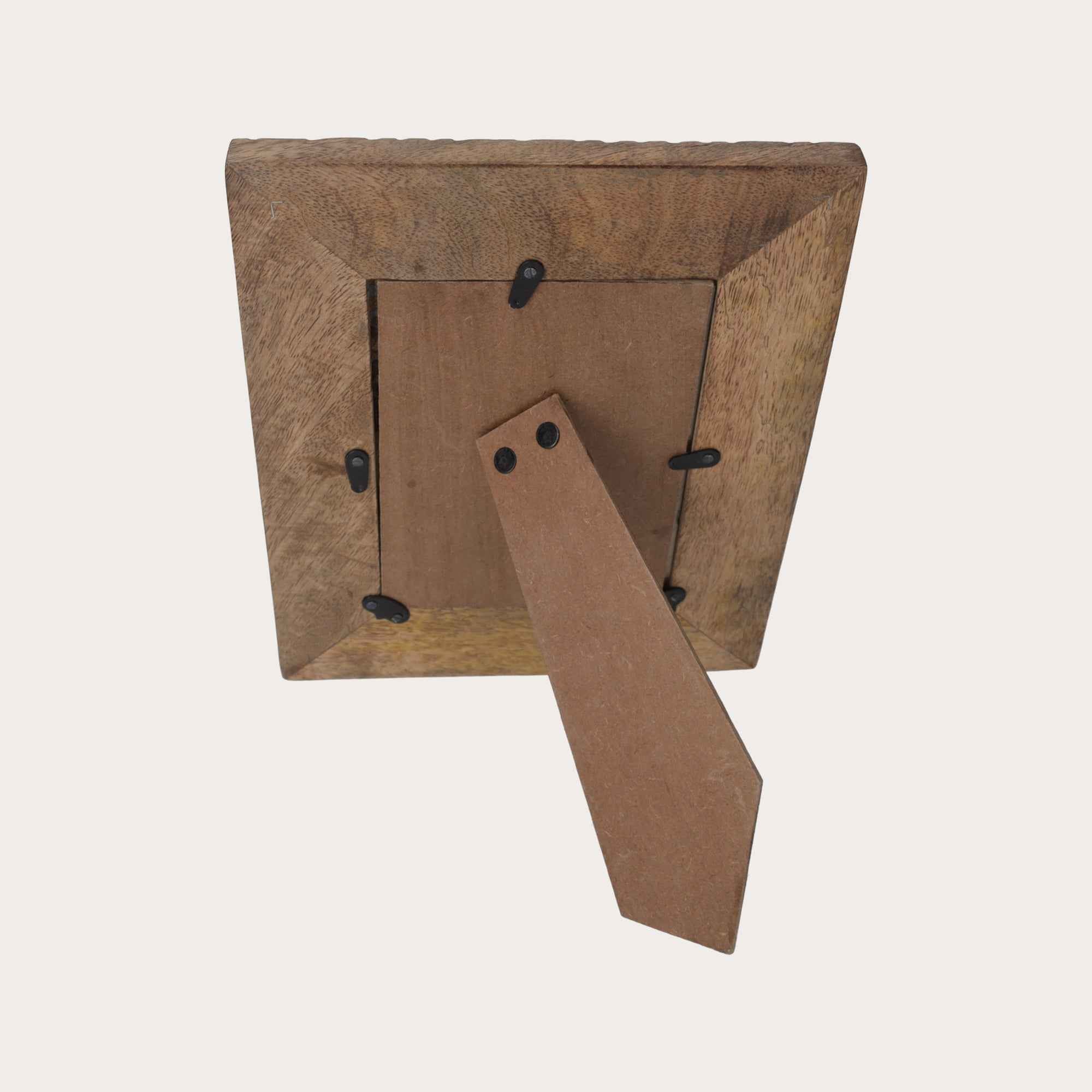 Cornice Portafoto in Legno con Eleganti Trafori Bianchi