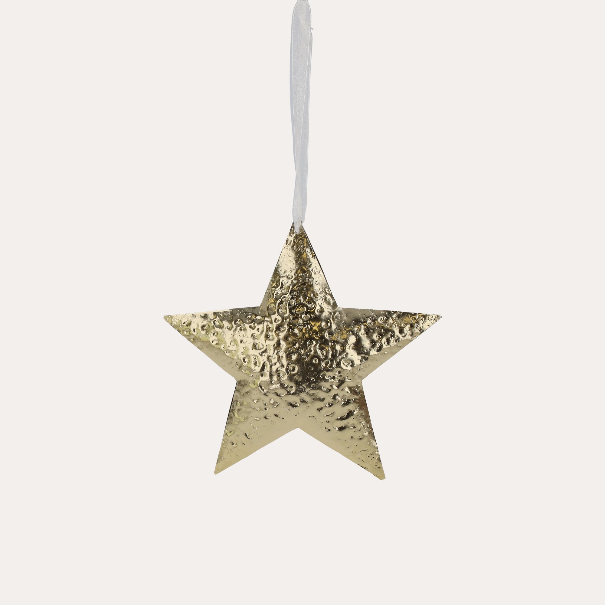 Decorazione Natalizia a Forma di Stella in Metallo Oro
