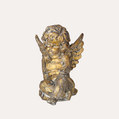 Gold Resin Cherub 13x16x15H