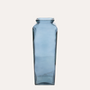 Rectangular Vase in Blue Smoked Recycled Glass H.45x14 cm