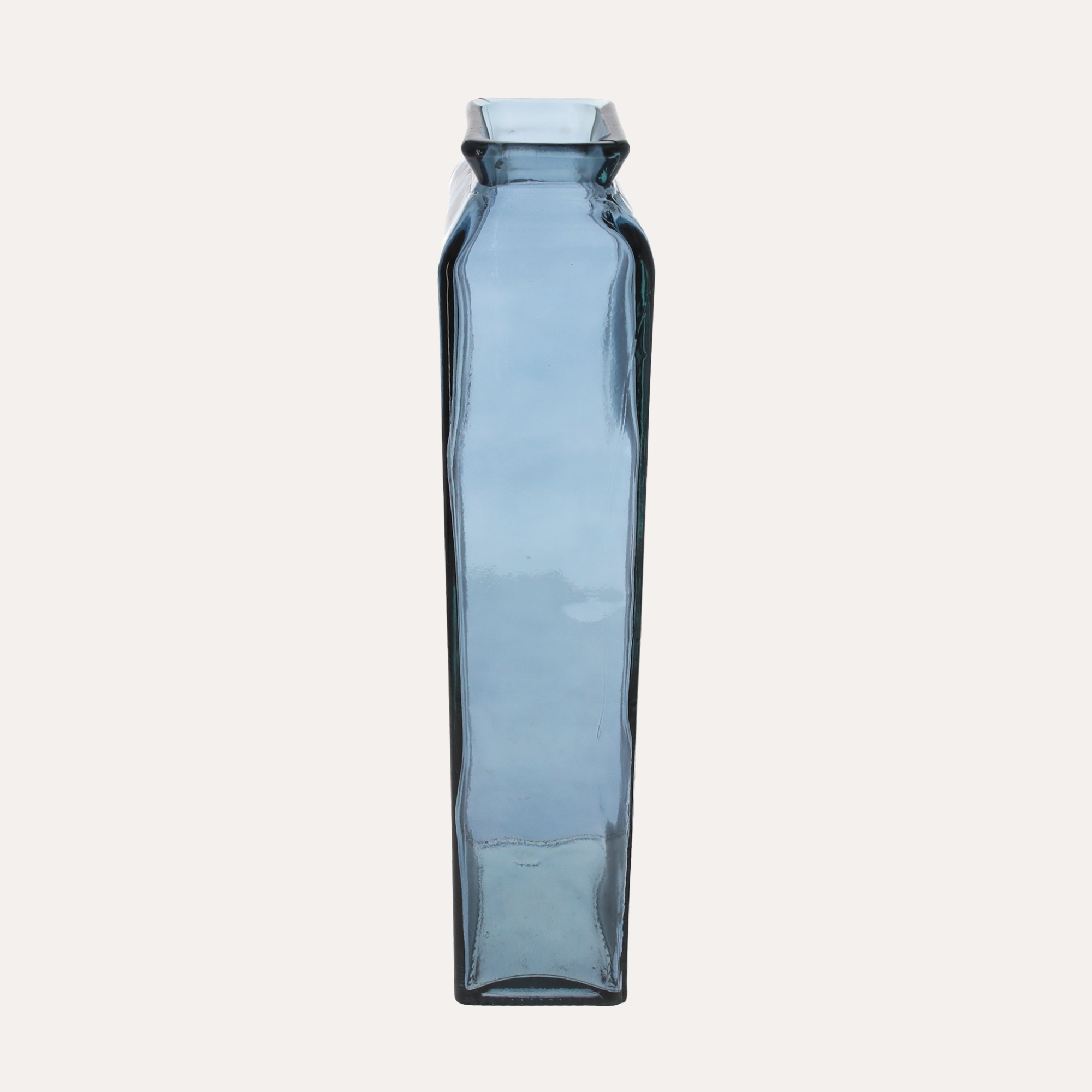 Vaso rettangolare in vetro fumé blu H45x14 cm