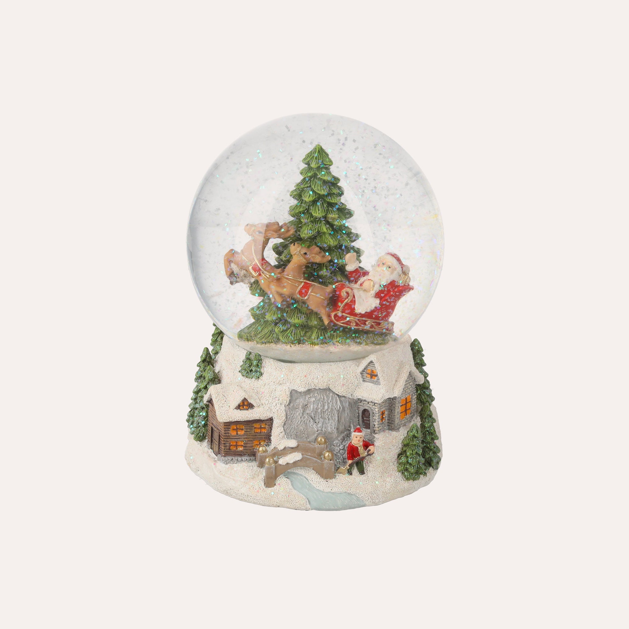 Pallina Natalizia con Babbo Natale Carillon – H 18 x D 13 cm