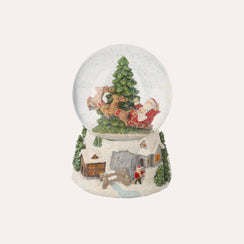 Bola de Navidad con caja de música de Papá Noel – Al. 18 x Pr. 13 cm