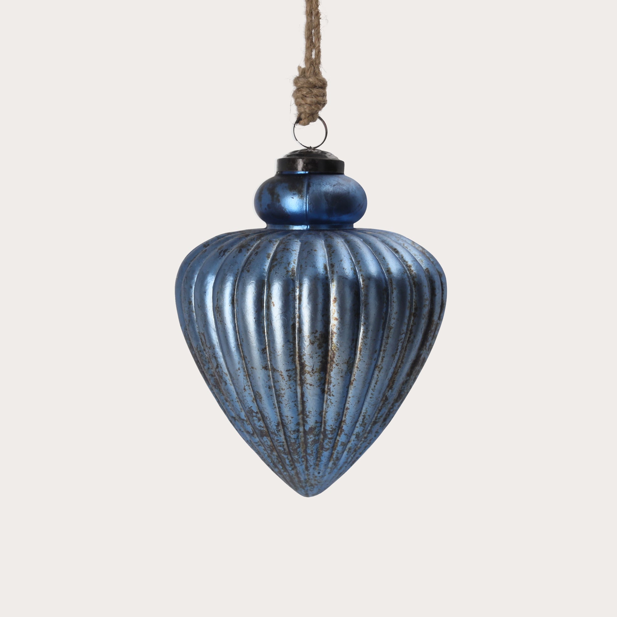 Pigna decorativa natalizia blu in Vetro
