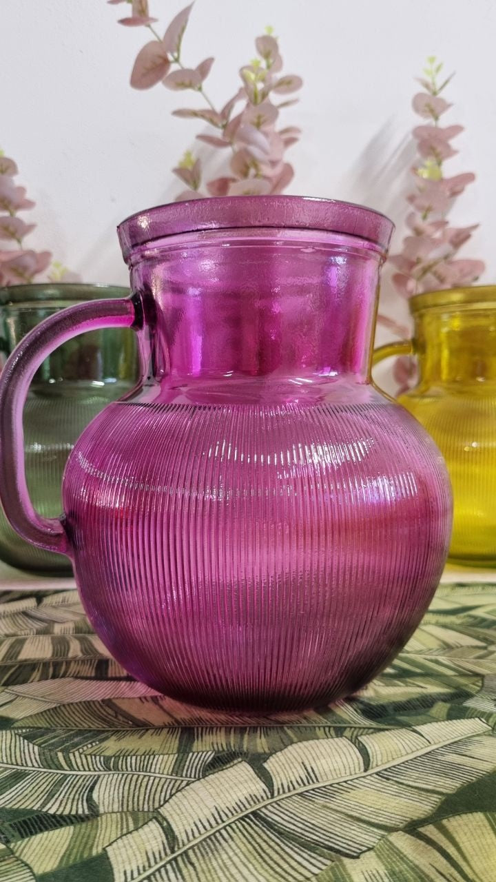 Brocca da Tavola in Vetro riciclato, colore Fucsia H. 20 cm