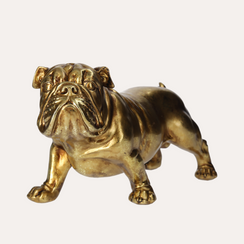 Bulldog de resina dorada H.19x35x15 cm