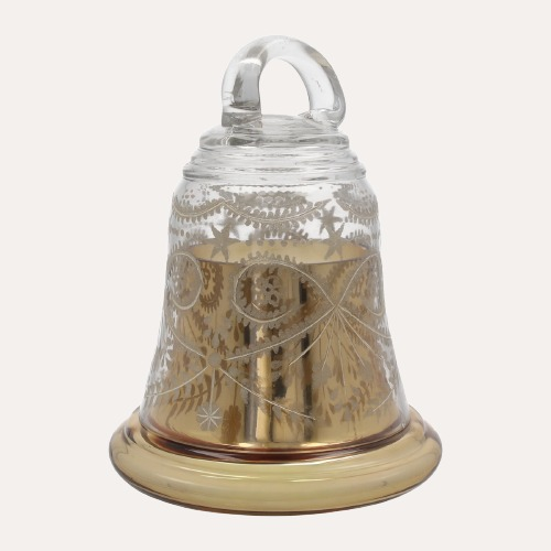 Bell Shaped Gold Candle in Glass H25x18 with Box