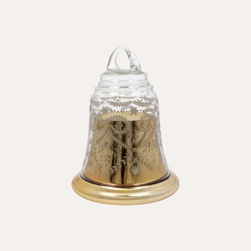 Gold Bell Candle in Glass H20x14 with Box