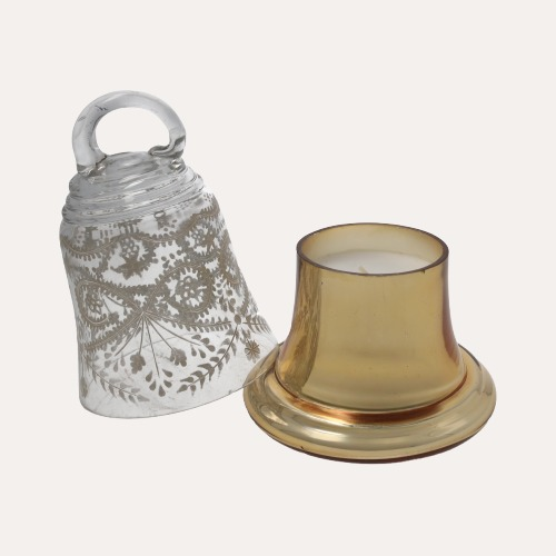 Bell Shaped Gold Candle in Glass H25x18 with Box