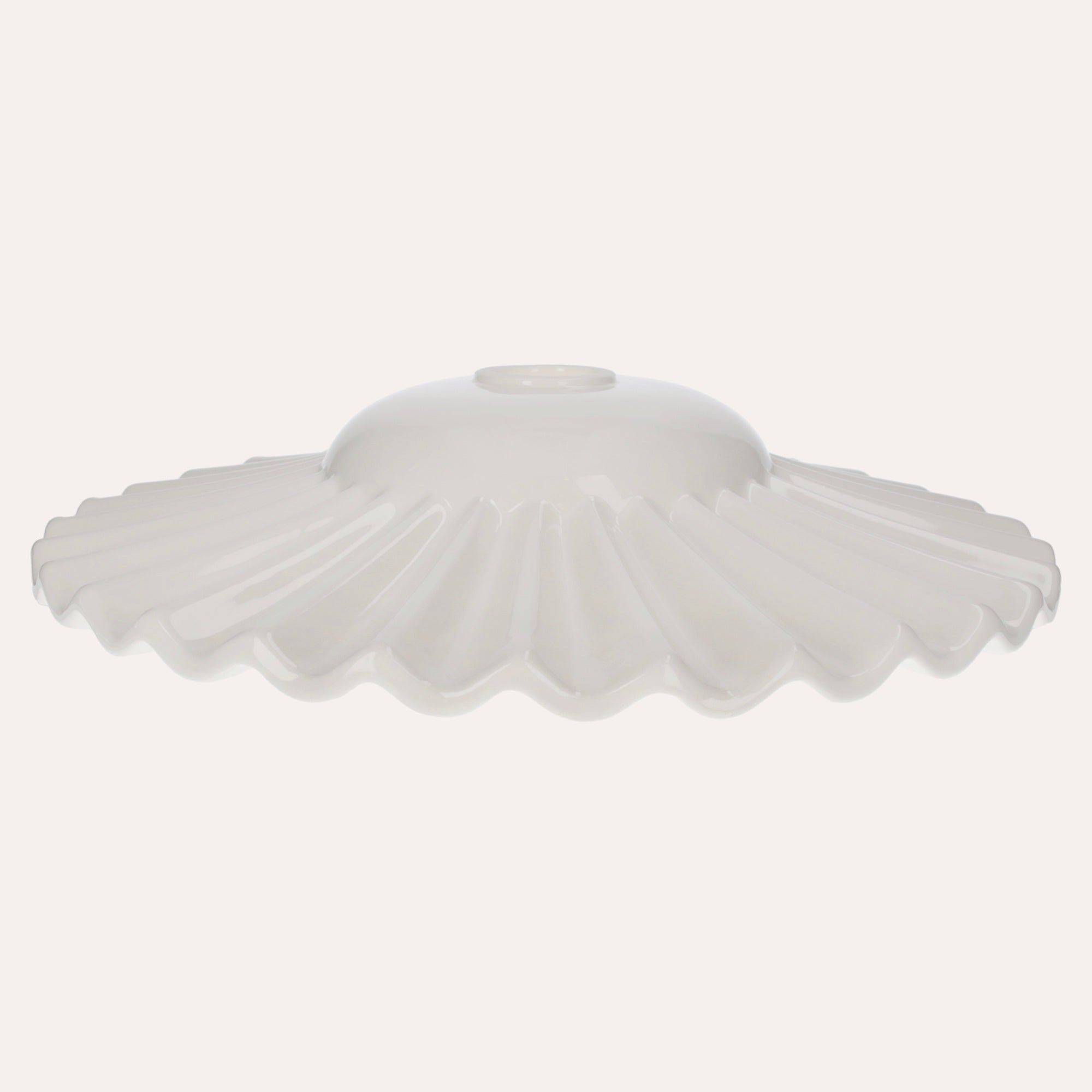 Paralume in Ceramica Ondulato Bianco Ø 39 cm